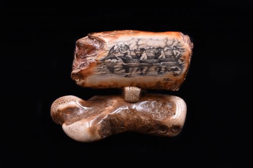 WHALE HUNTERS SCRIMSHAW