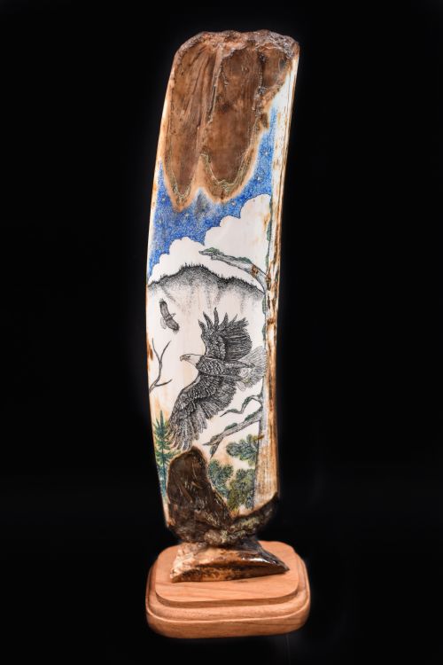 FLYING IN THE NIGHT SKY SCRIMSHAW