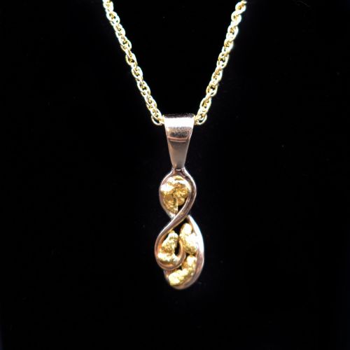 GOLD NUGGET TWIST PENDANT